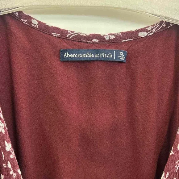 Womens Floral V-Neck High-Low Dress in Burgundy - Picture 4 of 6